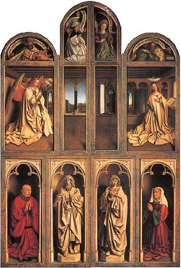 Jan Van Eyck Closed view, back panels oil painting image